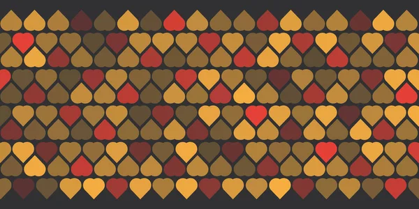 Σκούρο Πολύχρωμο Μοτίβο Καρδιές Ψηφιδωτό Φόντο Στοιχείο Σχεδιασμού Επεξεργάσιμο Μορφή — Διανυσματικό Αρχείο