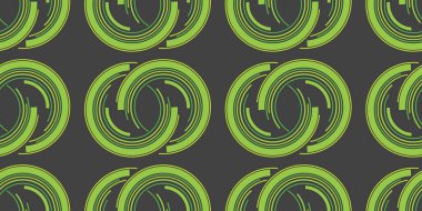 Soyut Koyu Yeşil Vintage Biçimli Çifte Çember Desen Arkaplanı, Geniş Ölçekli Doku - Düzenlenebilir Vektör Biçiminde Resim Şablonu Tasarımı