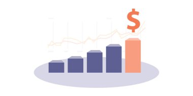Yeni Mali Olasılıklar, Ekonomik Büyümenin Umudu - Başarı, Rekabetin Altında - Baro Listesinin En Üzerinde Dolar İşareti, İstatistikler Arkasında - İş, Yaratıcılık Vektörü Tasarımı Konsepti