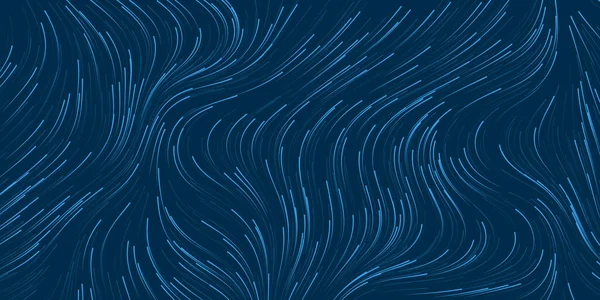 Dark Blue Curving Vertically Flowing Striped Lines Pattern Modern Style — стоковий вектор