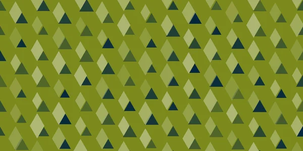 Veel Groene Driehoek Diamantvormen Textuur Retro Style Geometrisch Mozaïek Patroon — Stockvector