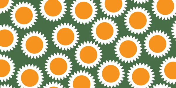 Veel Kleurrijke Zonnebloemen Vintage Style Texture Floral Pattern Achtergrond Design — Stockvector