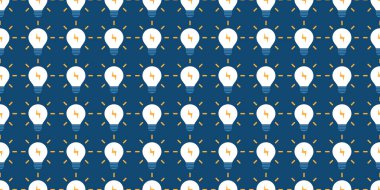 Bir sürü Basit Minimalist Parlayan Ampuller - Mavi Arkaplan Tasarımı Deseni, Web ve Teknoloji için Geniş Ölçeksiz Doku - Düzenlenebilir Vektör Biçiminde Görüntü