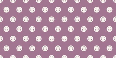 Yuvarlak Kulaklık Simgeleri Satırları - Kusursuz Çember Dokusu - Vektör Arkaplan Tasarımı, Web siteleri, Pankartlar, Posterler, Broşürler - Müzik Konseptini Dinleme