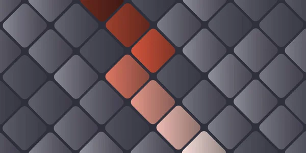 Mörkgrå Och Röda Plattor Runda Rutor Geometriska Mosaik Mönster Abstrakt — Stock vektor