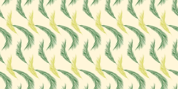 Naadloze Patroon Achtergrond Met Palmbladeren Gekleurd Verschillende Tinten Groen — Stockvector
