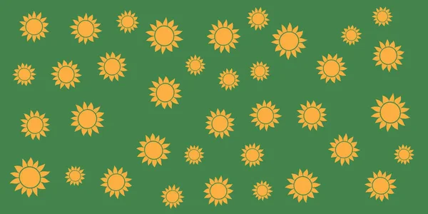 Spousta Oranžových Květin Nebo Sluncí Různých Velikostí Vintage Styl Textury — Stockový vektor