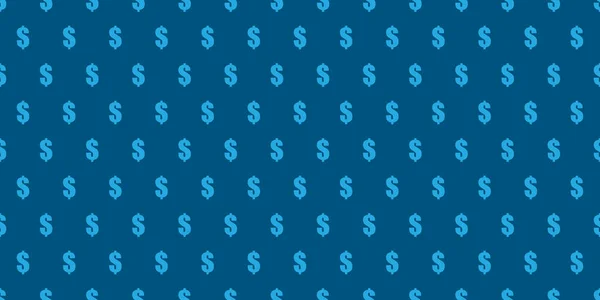 Fond Sans Couture Avec Beaucoup Signes Bleus Simples Dollars Conception — Image vectorielle
