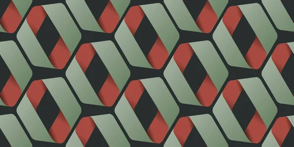Abstract Background Repeating Retro Style Geometric Frames Made Ribbon Folded — Vettoriale Stock