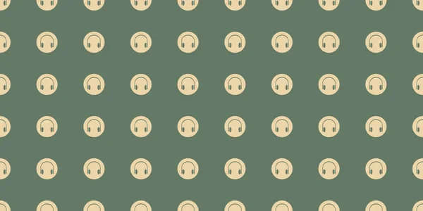 Rows Headset Icons Seamless Circles Texture Vector Background Design Websites — Vector de stock