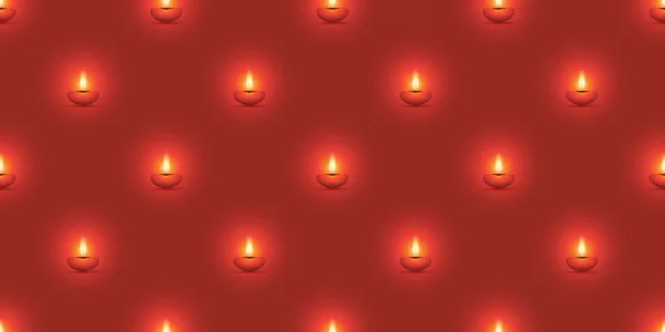 快乐Diwali 燃烧黑暗红色蜡烛模式的排为深奥的印度精神 文化节 病媒设计 背景说明 — 图库矢量图片