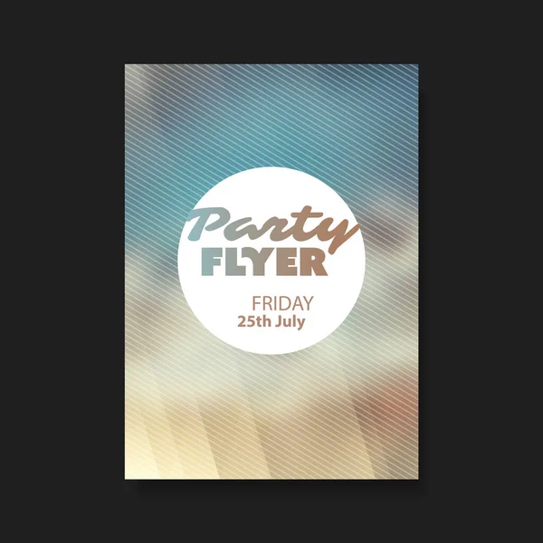 Colorful Party Flyer Cover Design Blurred Silver Cloudy Sky Texture — Stok Vektör