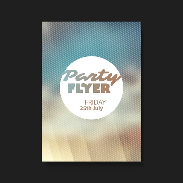 Colorful Party Flyer Cover Design Blurred Silver Cloudy Sky Texture — Image vectorielle