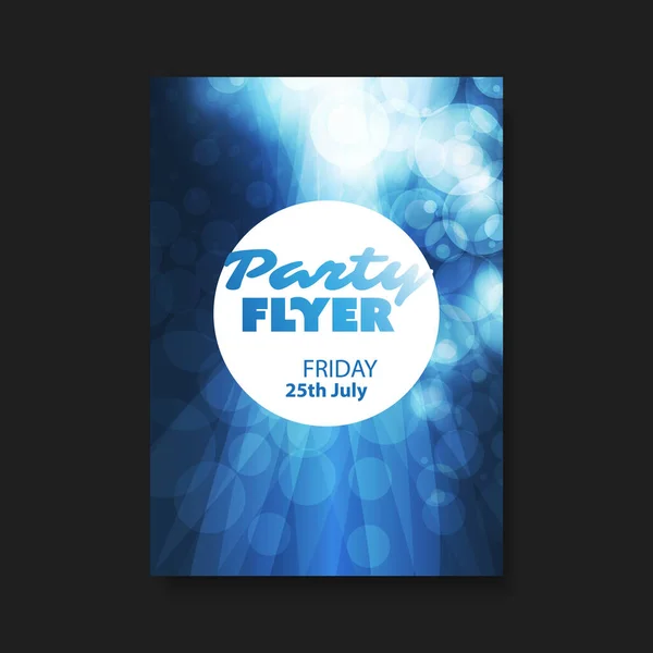 Dark Blue Party Flyer Cover Design Blurred Wavy Bubbly Abstract — Image vectorielle