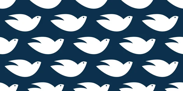Beaucoup Formes Oiseaux Simples Style Moderne Pigeons Paix Blancs Modèle — Image vectorielle