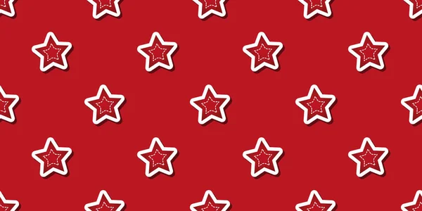 Christmas Background Banner Design Seamless Paper Cut Stars Pattern Vector — Stock Vector
