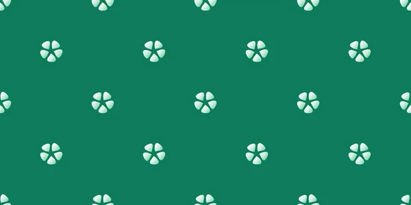 Rijen Van Witte Bloemen Groene Achtergrond Naadloze Textuur Voor Web — Stockvector