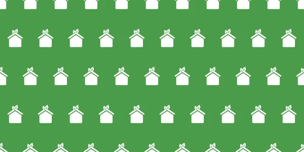 Rows Green Eco Home Icons Lots Building Shapes Seamless Houses — Stock Vector