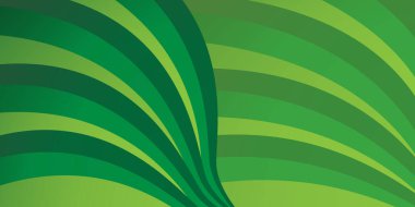 Soyut Minimalist Yeşil Dalgalı Akış Çizgileri - Arkaplan Tasarımı - Basit Geniş Ölçekli Vektör Şablonu, Metniniz için Yer ile Kavrama