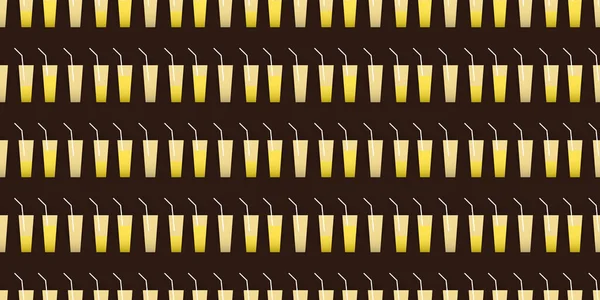 黄色のカクテルグラスパターンの多く 夏の背景 — ストックベクタ