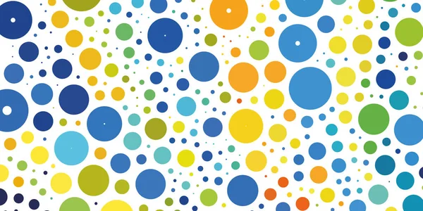 Patrón Manchado Colorido Abstracto Puntos Colocados Azar Círculos Varios Tamaños — Vector de stock