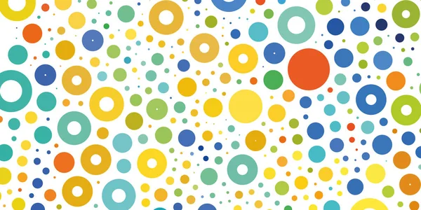 Abstract Colorful Spotted Pattern Random Placed Spots Rings Circles Various — Stock Vector