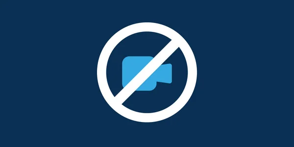 Vídeo Falta Filmagens Proibidas Não Disponíveis Pictograma Azul Simples Com — Vetor de Stock