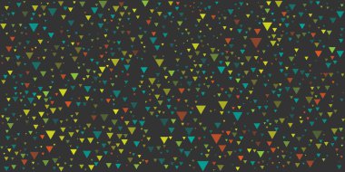 Soyut Renkli Benekli Desen - Rastgele Yerleştirilmiş Noktalar, Çeşitli Boyutların Üçgenleri, Kopyalama Alanı Dokuları, Üretici Sanat, Karanlık Arkaplanda Vektör Tasarımı