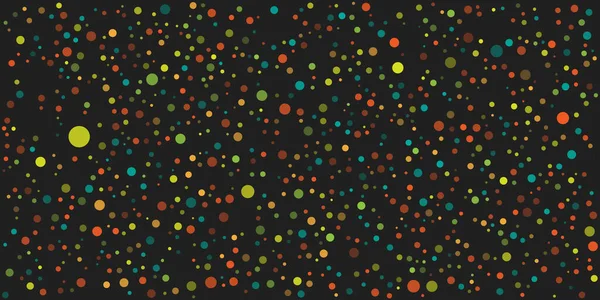 Abstract Colorful Spotted Pattern Random Placed Spots Circles Various Sizes — Vector de stock