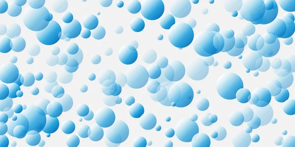 Lots Transparent Light Blue Bubbles Spheres Abstract Vector Illustration Modern —  Vetores de Stock