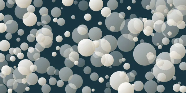 Lots Transparent Light Grey Bubbles Spheres Abstract Vector Illustration Modern — Stok Vektör