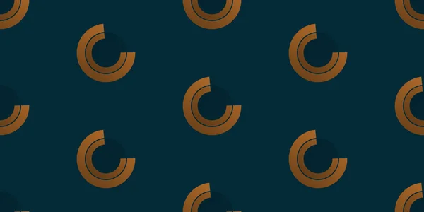 Abstract Geometric Background Design Dark Brown Seamless Thick Half Circles — Image vectorielle