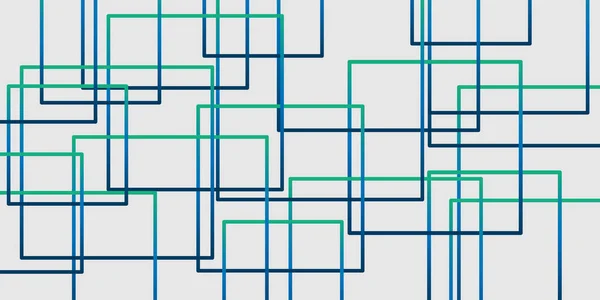 Simple Overlapping Rectangular Frames Various Sizes Colored Shades Green Blue — Stok Vektör