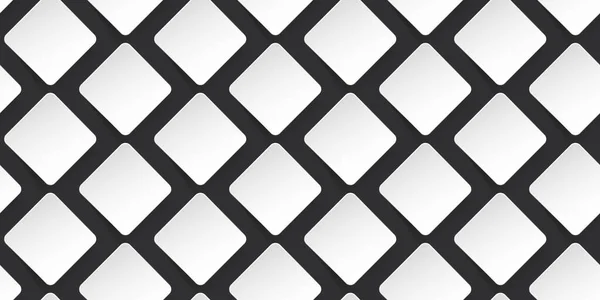 Abstract Slightly Curled Paper Cut White Squares Pattern Black Dark — Vettoriale Stock