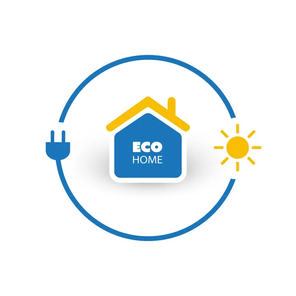 Fight Climate Change Use Renewable Energy Home Concept Design Electric —  Vetores de Stock