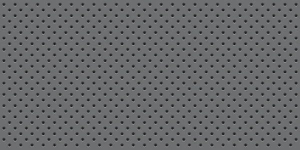 Abstract Metallic Background Design Dark Grey Perforated Surface Spotted Texture — Stok Vektör