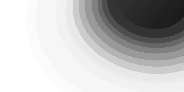 Big Hole Abstract Minimalist Black White Curving Oval Shapes Design — Stockový vektor
