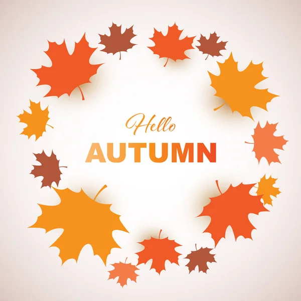 Barevné Hello Podzimní Karty Kreativní Design Červenými Hnědými Zlatými Podzimními — Stockový vektor