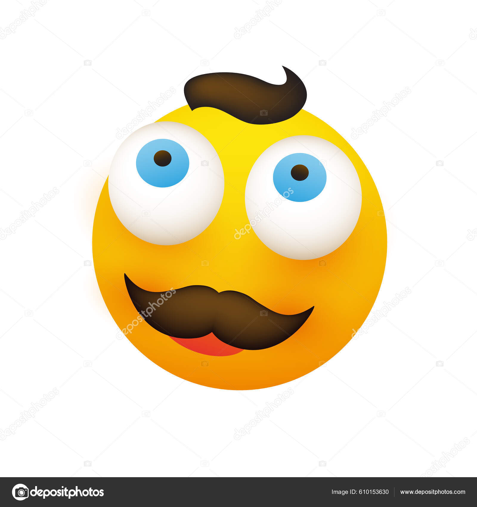 funny smiley face with mustache