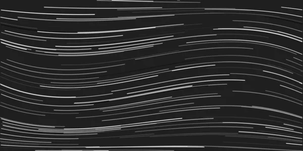Тёмное Черно Белое Движение Текущий Поток Частиц Кривой Волнистые Линии — стоковый вектор