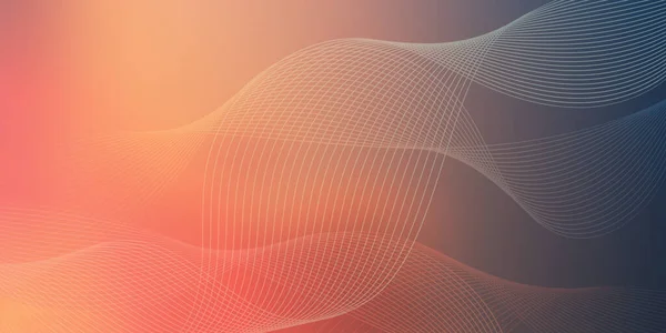 Röda Orange Och Bruna Kurvor Vågiga Linjer Digitalt Genererad Futuristisk — Stock vektor