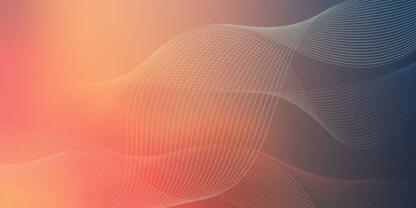 Red Orange Brown Curving Wavy Lines Digitally Generated Futuristic Abstract — стоковий вектор