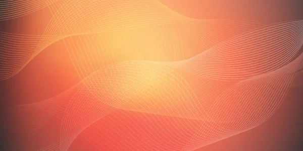 Rote Orangefarbene Und Braune Kurven Wellige Linien Digital Generierte Futuristische — Stockvektor