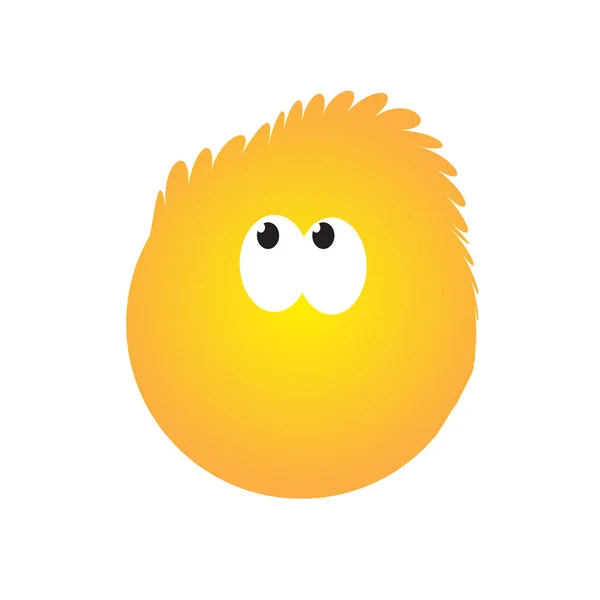 Emoji Met Grappig Blowsy Hair Eenvoudige Emoticon Smiley Geïsoleerd Witte — Stockvector