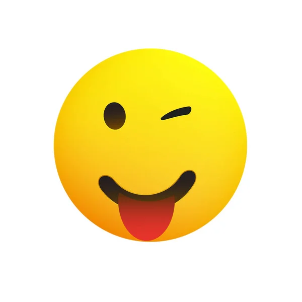 Mosolygós Emoji Stuck Out Language Egyszerű Happy Emoticon Smiley Elszigetelt — Stock Vector