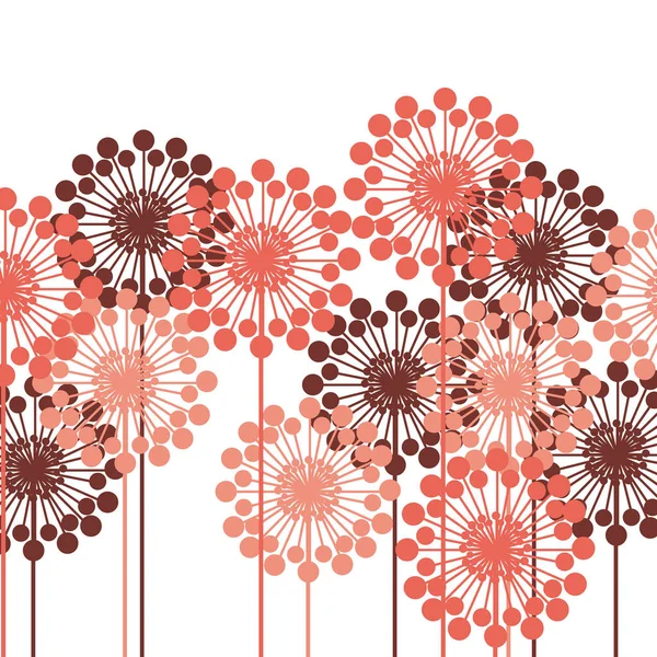 Style Rétro Design Floral Groupe Fleurs Isolé Sur Fond Blanc — Image vectorielle