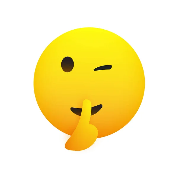 Winking Shushing Arc Megjelenítése Make Silence Sign Pimasz Emoji Arc — Stock Vector