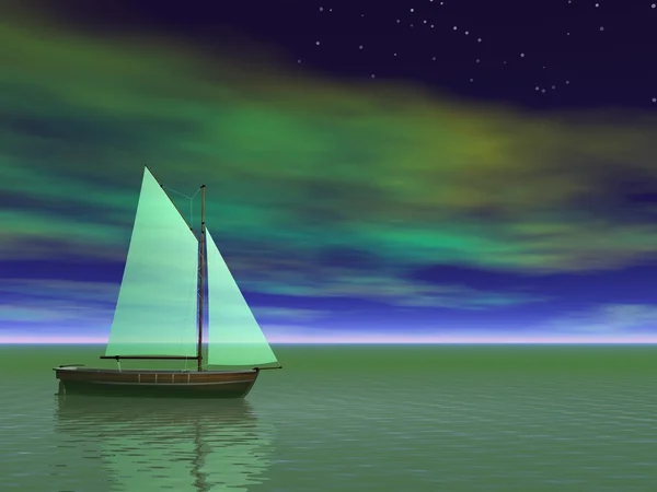 Barco de paisagem — Fotografia de Stock