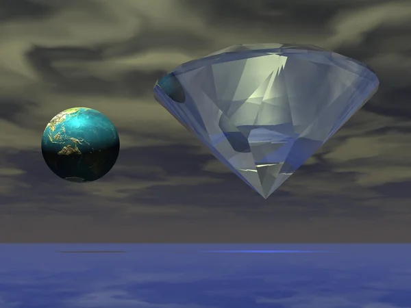 Diamond and planet — Stock Photo, Image