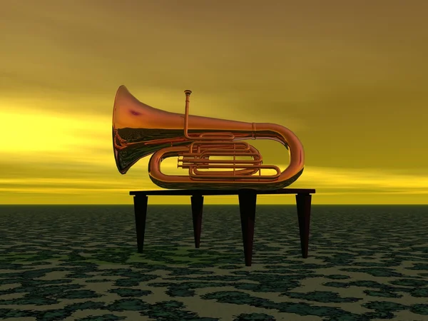 Hudba a trumpeta — Stock fotografie